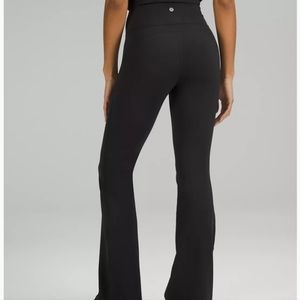 Lululemon athletica wide leg pants black cross waist 6